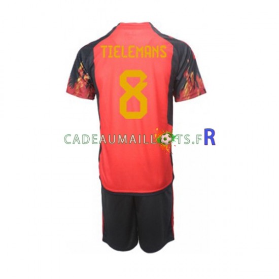 Belgique Maillot avec flocage Youri Tielemans 8 Domicile Coupe du Monde 2022 ,Tenue Enfant MC