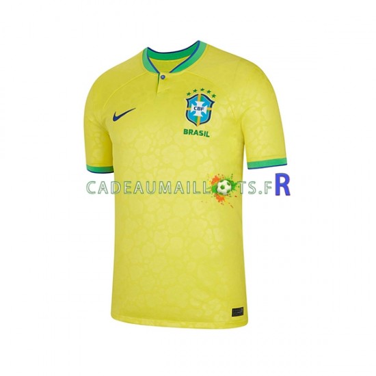 Brésil Maillot avec flocage Domicile Coupe du Monde 2022 ,Homme MC