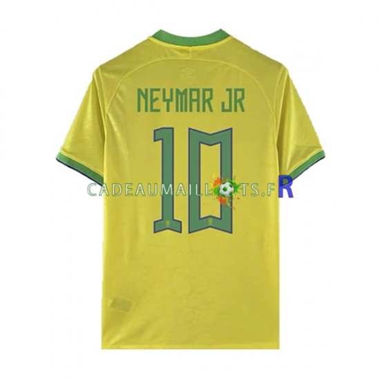 Brésil Maillot avec flocage Neymar JR 10 Domicile Coupe du Monde 2022 ,Homme MC