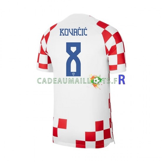 Croatie Maillot avec flocage Kovacic 8 Domicile Coupe du Monde 2022 ,Homme MC