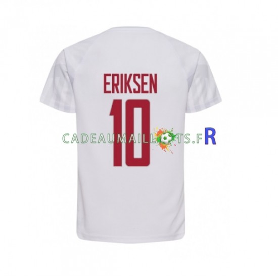 Danemark Maillot avec flocage Christian Eriksen 10 Extérieur Coupe du Monde 2022 ,Homme MC