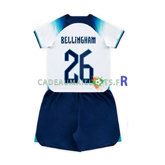 Angleterre Maillot avec flocage Bellingham 26 Domicile Coupe du Monde 2022 ,Tenue Enfant MC