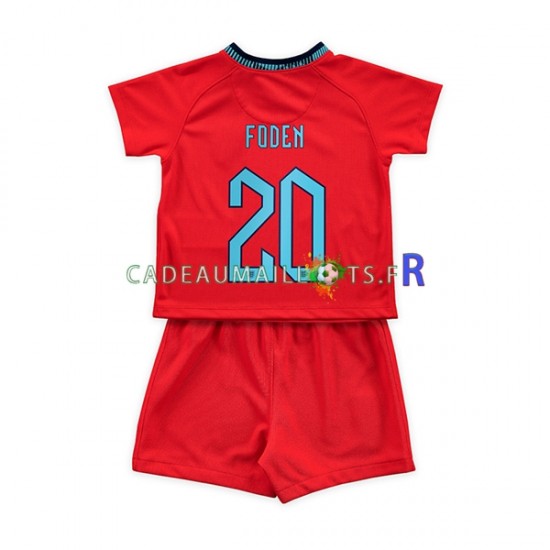 Angleterre Maillot avec flocage Foden 20 Extérieur Coupe du Monde 2022 ,Tenue Enfant MC