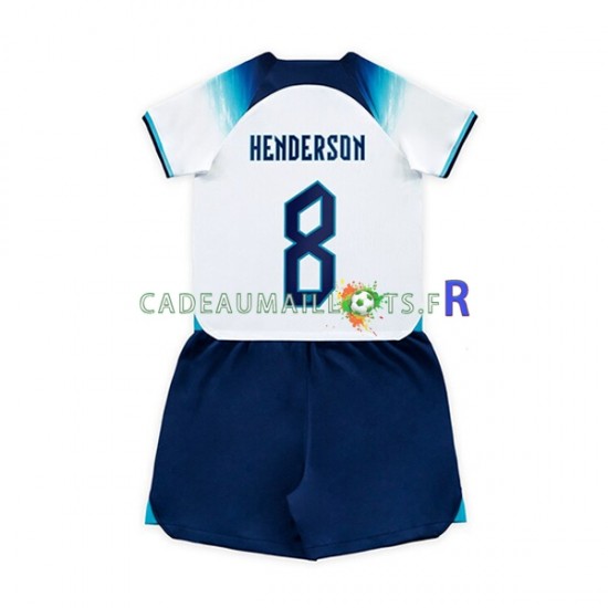 Angleterre Maillot avec flocage Henderson 8 Domicile Coupe du Monde 2022 ,Tenue Enfant MC