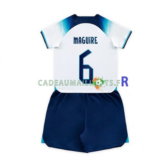 Angleterre Maillot avec flocage Maguire 6 Domicile Coupe du Monde 2022 ,Tenue Enfant MC