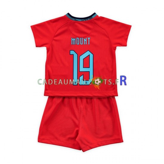 Angleterre Maillot avec flocage Mount 19 Extérieur Coupe du Monde 2022 ,Tenue Enfant MC