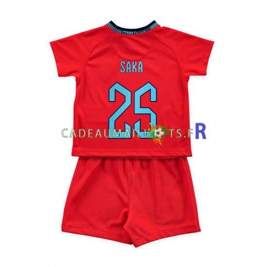 Angleterre Maillot avec flocage Saka 25 Extérieur Coupe du Monde 2022 ,Tenue Enfant MC