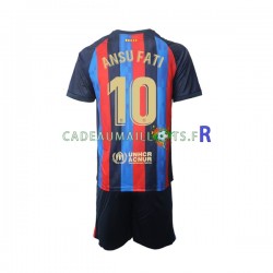 FC Barcelone Maillot avec flocage Ansu Fati 10 Domicile 2022-2023 ,Tenue Enfant MC FC Barcelone Maillot avec flocage Ansu Fati 10 Domicile 2022-2023 ,Tenue Enfant MC