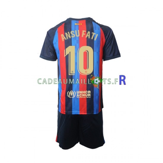 FC Barcelone Maillot avec flocage Ansu Fati 10 Domicile 2022-2023 ,Tenue Enfant MC