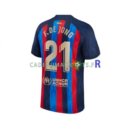 FC Barcelone Maillot avec flocage Frenkie de Jong 21 Domicile 2022-2023 ,Homme MC