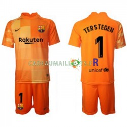 FC Barcelone Maillot avec flocage Ter Stegen 1 Gardien Domicile 2021-2022 ,Tenue Enfant MC