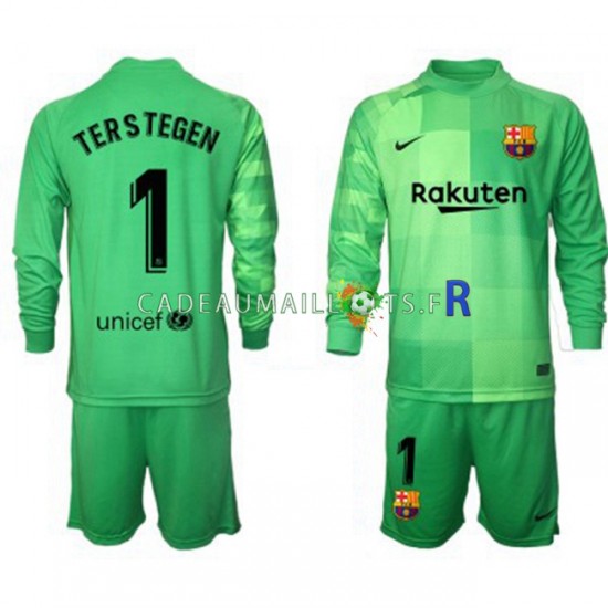 FC Barcelone Maillot avec flocage Ter Stegen 1 Gardien 3ème 2021-2022 ,Tenue Enfant ML