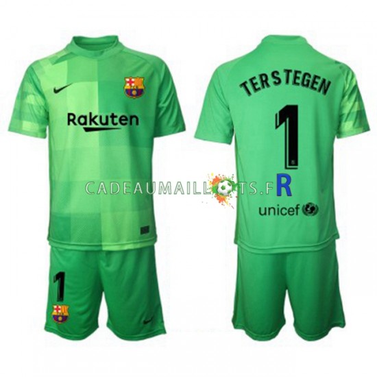 FC Barcelone Maillot avec flocage Ter Stegen 1 Gardien 3ème 2021-2022 ,Tenue Enfant MC