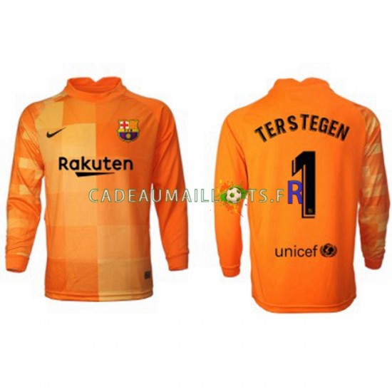 FC Barcelone Maillot avec flocage Ter Stegen 1 Gardien Domicile 2021-2022 ,Homme ML