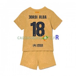 FC Barcelone Maillot avec flocage Jordi Alba 18 Extérieur 2022-2023 ,Tenue Enfant MC