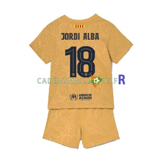 FC Barcelone Maillot avec flocage Jordi Alba 18 Extérieur 2022-2023 ,Tenue Enfant MC