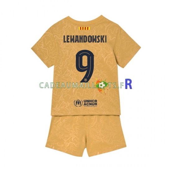 FC Barcelone Maillot avec flocage Lewandowski 9 Extérieur 2022-2023 ,Tenue Enfant MC