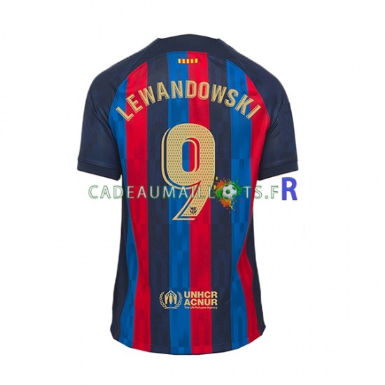 FC Barcelone Maillot avec flocage Lewandowski 9 Domicile 2022-2023 ,Homme MC