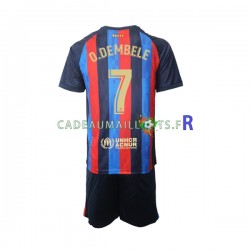 FC Barcelone Maillot avec flocage Ousmane Dembele 7 Domicile 2022-2023 ,Tenue Enfant MC