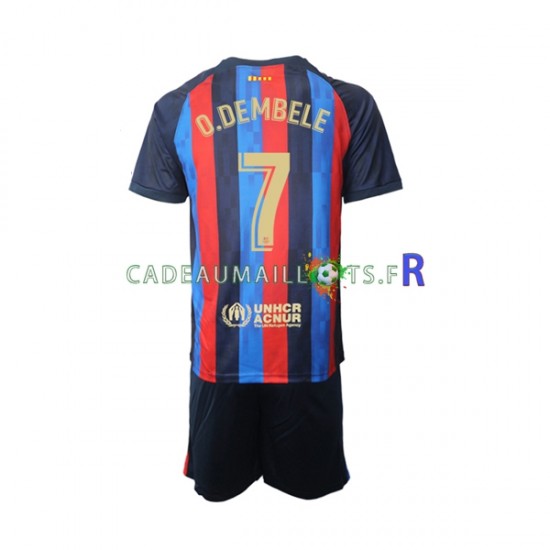 FC Barcelone Maillot avec flocage Ousmane Dembele 7 Domicile 2022-2023 ,Tenue Enfant MC