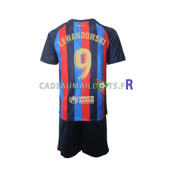 FC Barcelone Maillot avec flocage Robert Lewandowski 9 Domicile 2022-2023 ,Tenue Enfant MC