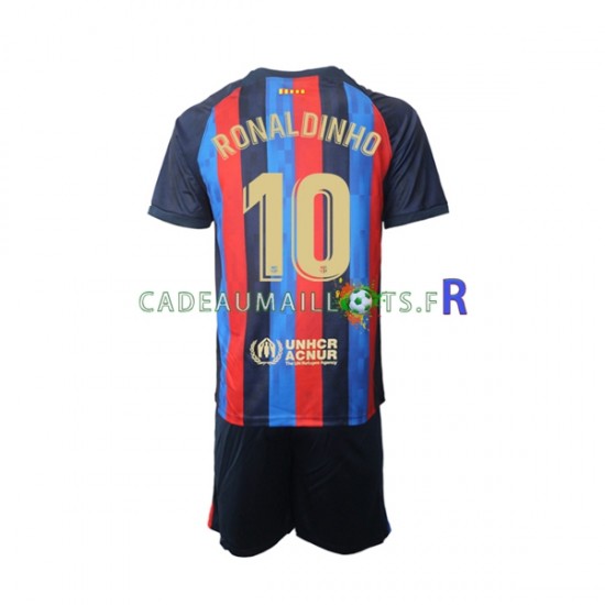 FC Barcelone Maillot avec flocage Ronaldinho 10 Domicile 2022-2023 ,Tenue Enfant MC