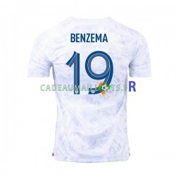 France Maillot avec flocage Benzema 19 Extérieur Coupe du Monde 2022 ,Homme MC