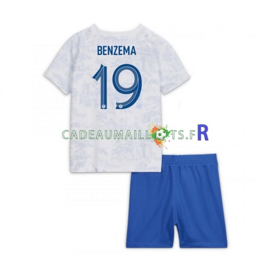 France Maillot avec flocage Benzema 19 Extérieur Coupe du Monde 2022 ,Tenue Enfant MC