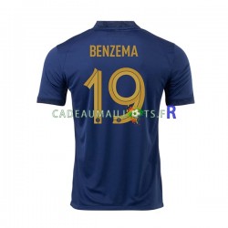 France Maillot avec flocage Benzema 19 Domicile Coupe du Monde 2022 ,Homme MC