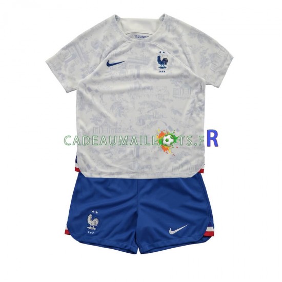 France Maillot avec flocage Extérieur Coupe du Monde 2022 ,Tenue Enfant MC