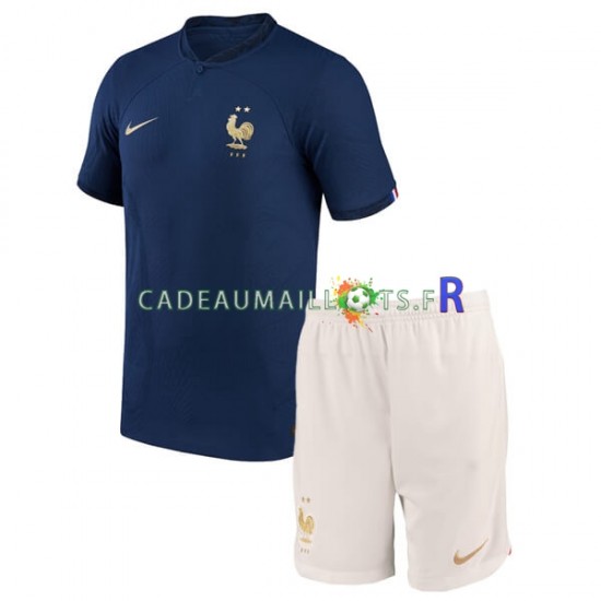 France Maillot avec flocage Domicile Coupe du Monde 2022 ,Tenue Enfant MC