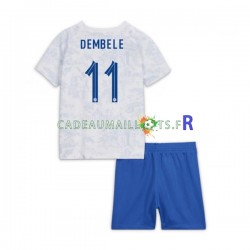 France Maillot avec flocage Dembele 11 Extérieur Coupe du Monde 2022 ,Tenue Enfant MC