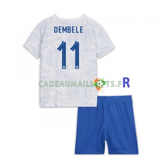 France Maillot avec flocage Dembele 11 Extérieur Coupe du Monde 2022 ,Tenue Enfant MC
