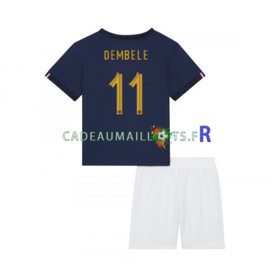 France Maillot avec flocage Dembele 11 Domicile Coupe du Monde 2022 ,Tenue Enfant MC