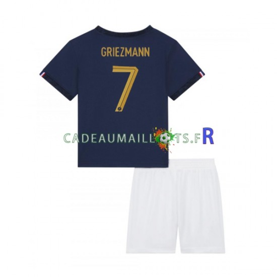 France Maillot avec flocage Griezmann 7 Domicile Coupe du Monde 2022 ,Tenue Enfant MC