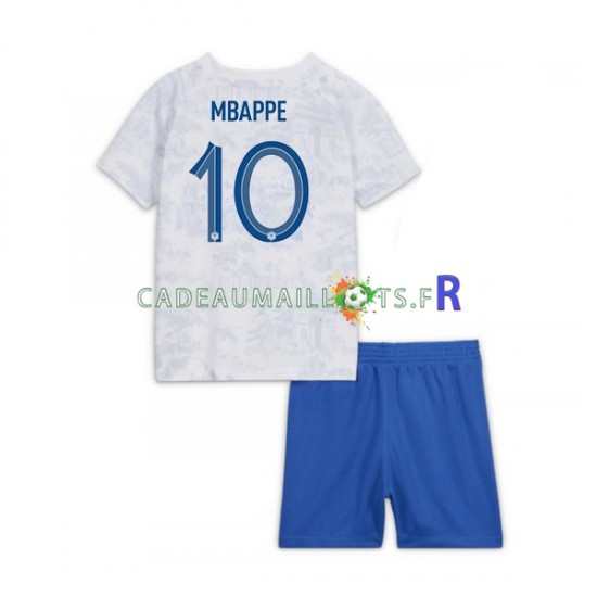 France Maillot avec flocage Mbappé 10 Extérieur Coupe du Monde 2022 ,Tenue Enfant MC