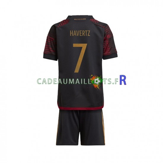 Allemagne Maillot avec flocage Havertz 7 Extérieur Coupe du Monde 2022 ,Tenue Enfant MC