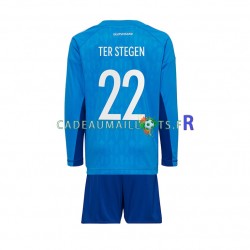 Allemagne Maillot avec flocage ter Stegen 22 Gardien Domicile Coupe du Monde 2022 ,Tenue Enfant ML