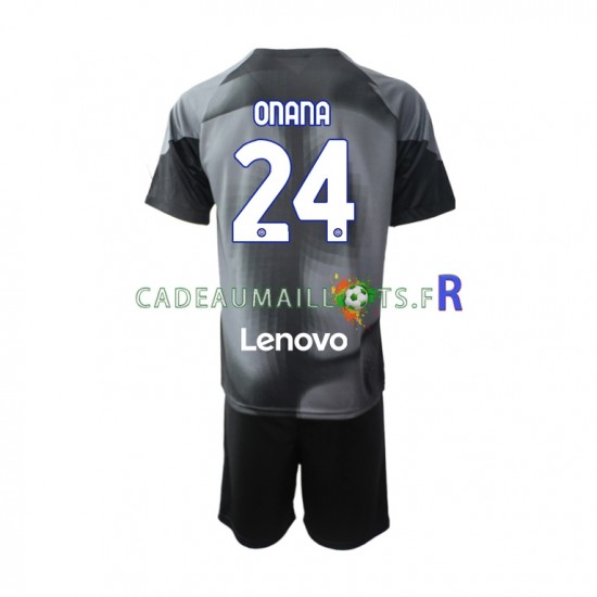 Inter Milan Maillot avec flocage Andre Onana 24 Gardien Domicile 2022-2023 ,Tenue Enfant MC