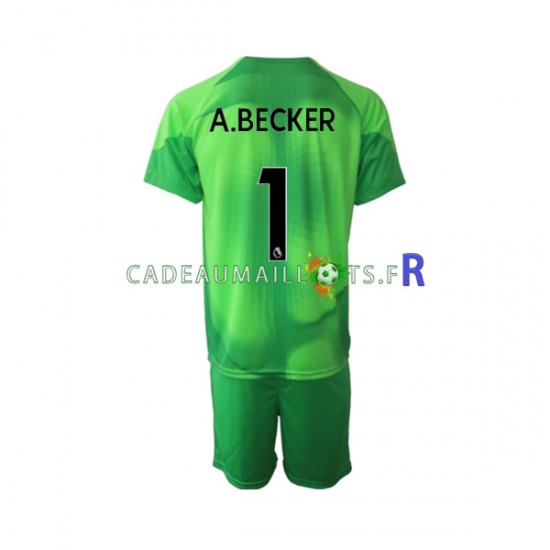 Liverpool Maillot avec flocage A.Becker 1 Gardien 3ème 2022-2023 ,Tenue Enfant MC