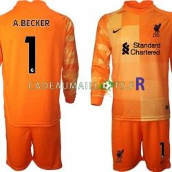 Liverpool Maillot avec flocage A.BECKER 1 Gardien 4ème 2021-2022 ,Tenue Enfant ML