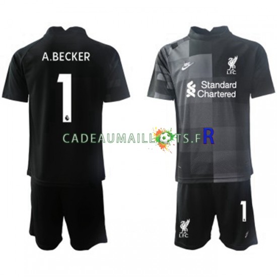 Liverpool Maillot avec flocage Alisson Becker 1 Gardien 3ème 2021-2022 ,Tenue Enfant MC