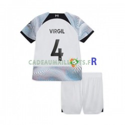Liverpool Maillot avec flocage Virgil van Dijk Extérieur 2022-2023 ,Tenue Enfant MC
