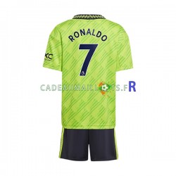 Manchester United Maillot avec flocage Cristiano Ronaldo 7 3ème 2022-2023 ,Tenue Enfant MC