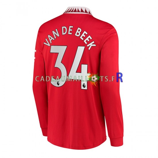 Manchester United Maillot avec flocage Donny van de Beek 34 Domicile 2022-2023 ,Homme ML