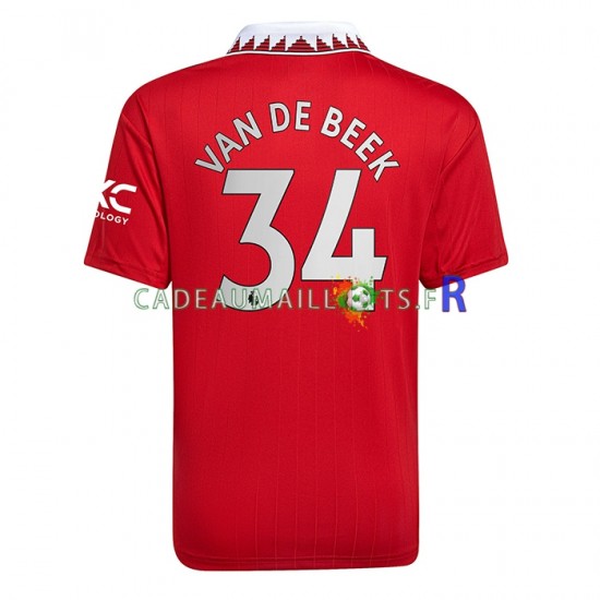 Manchester United Maillot avec flocage Donny van de Beek 34 Domicile 2022-2023 ,Homme MC