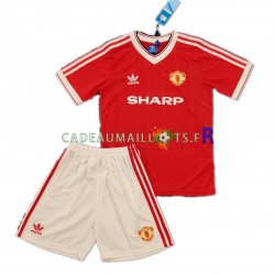 Manchester United Maillot avec flocage Rétro Domicile 1984 ,Tenue Enfant MC