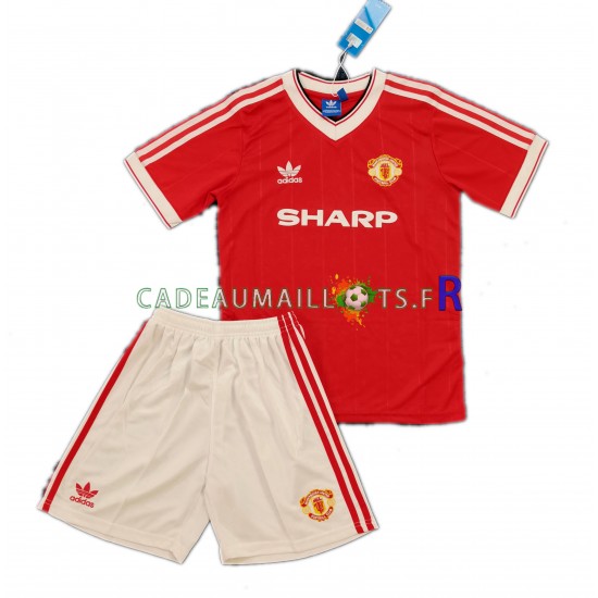 Manchester United Maillot avec flocage Rétro Domicile 1984 ,Tenue Enfant MC