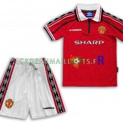 Manchester United Maillot avec flocage Rétro Domicile 1998-1999 ,Tenue Enfant MC