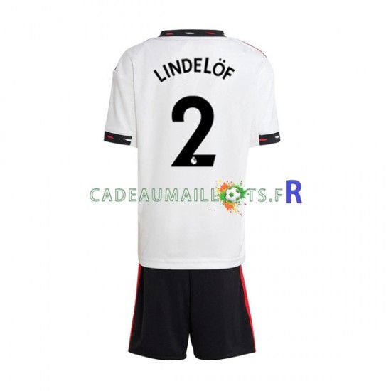 Manchester United Maillot avec flocage Victor Lindelof 2 Extérieur 2022-2023 ,Tenue Enfant MC